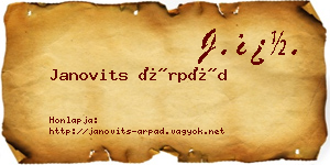 Janovits Árpád névjegykártya